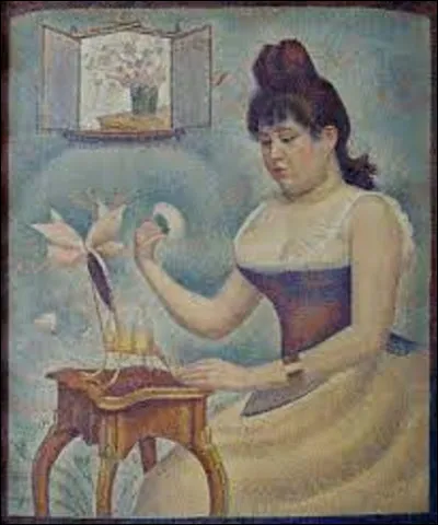 Quel pointilliste a réalisé ce tableau intitulé ''Jeune femme se poudrant'', toile exécutée entre 1889 et 1890 ?