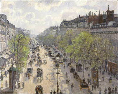 Quel peintre est l'auteur du tableau "Boulevard Montmartre : Effet de printemps" ?