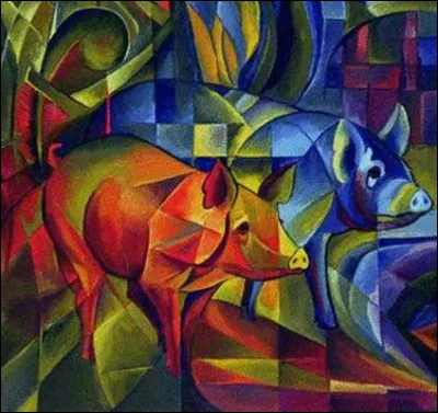 Qui a représenté "Deux cochons" ?