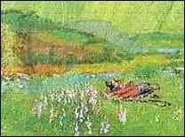 Dans 'Le dormeur du val', de quelle couleur est le cresson sur lequel repose le jeune soldat ?