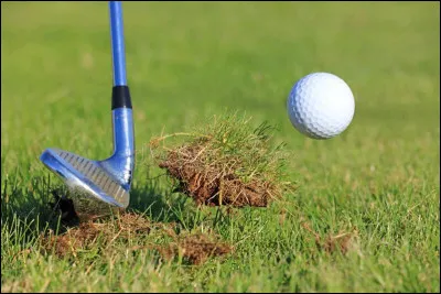 Au golf, parcelle de gazon arrachée par le club :