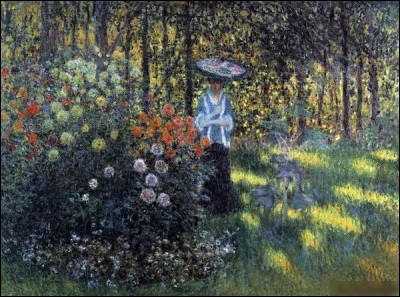 Qui a peint "Femme avec parasol dans le jardin" ?