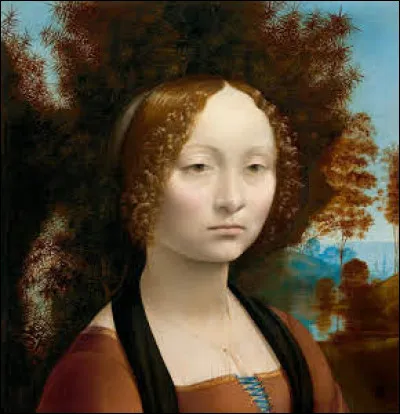 Il est l'auteur de ce tableau "Le portrait de Ginevra de' Benci", peint vers 1474-1476 :