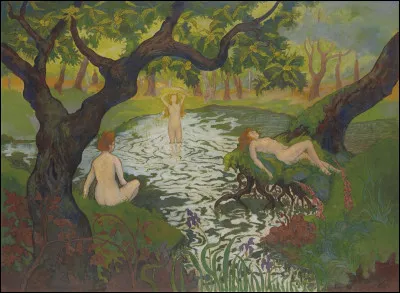 Qui a peint "Trois baigneuses aux iris" ?