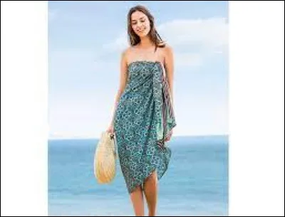 Un morceau de tissu coloré qui est enroulé et noué autour de la taille. Il s'agit d'...