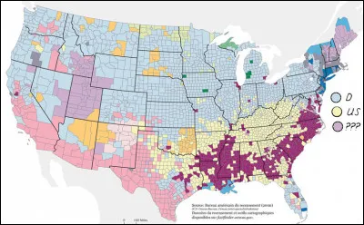 Leurs ancêtres (3) > Dans presque tout l'Utah et dans une partie de la Nouvelle-Angleterre (en mauve pâle), quelle est l'origine des ancêtres ?