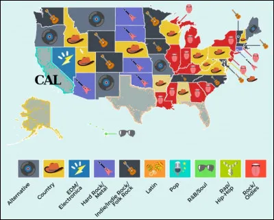 Musique (2) > Pendant ce temps, la Californie fait bande &agrave; part en &eacute;coutant plut&ocirc;t ...