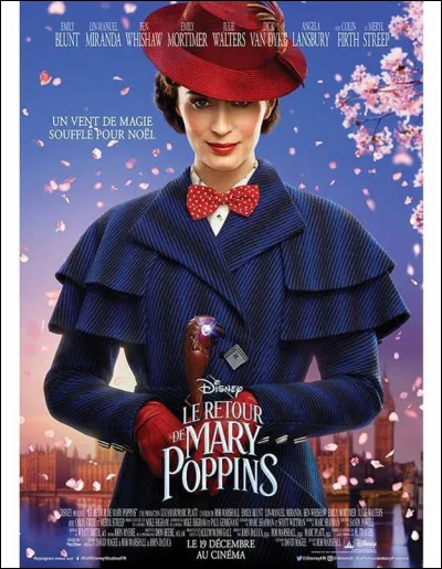 Continuant dans la cinématographie, on pourrait parler du film ''Le Retour de Mary Poppins''. En quelle année ce film a-t-il été visionné pour la première fois à Los Angeles ?