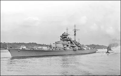 Quel est ce cuirassé de 1939, plus grand bâtiment de guerre de la marine allemande nazie, piégé et gravement endommagé par la marine anglaise, l'équipage se saborde le 26 mai 1941 ?