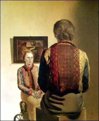 Quelle toile est repr�sent� � l'arri�re plan de ce portrait de Gala ?