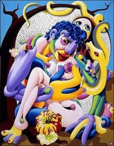 Quel est le jardin où vivent Adam et Ève dans cette vision du peintre Didier Chamizo ?