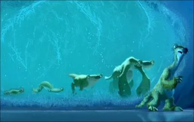 Quelle est la seule chose que Sid ne voit pas emprisonn dans la glace lorsqu'ils empruntent le raccourci ?