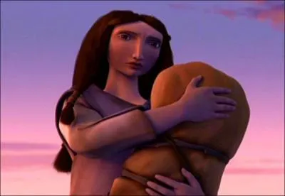 Lorsque Diego l'attaque, que fait la femme pour sauver son bb ?