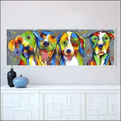 Combien de chiens voyez-vous sur ce tableau ?