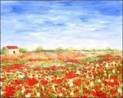 Quelles fleurs garnissent le champs présenté sur cette peinture ?