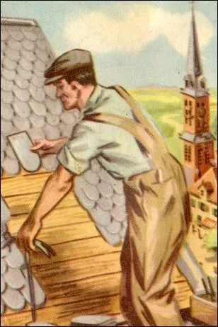 Qui place les tuiles sur le toit d'une maison ?