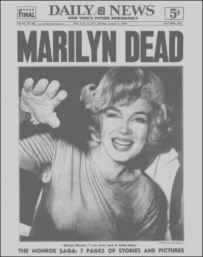 Mort de Marilyn Monroe / Référendum sur l'élection du président de la République au suffrage universel : c'était en ...