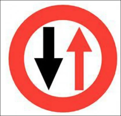 Est-ce que ce panneau indique l'obligation de céder le passage à la circulation venant en sens inverse ?