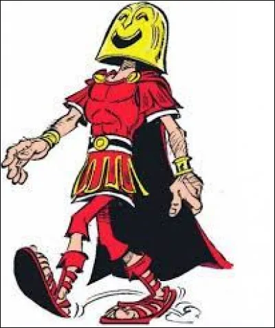 Quel est le nom du coureur de char romain, masqué, ennemi principal d'Astérix et Obélix dans cet album ?