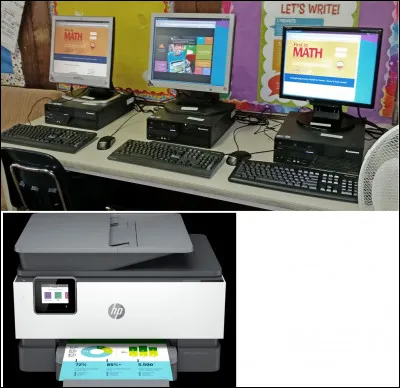 Voilà le petit espace informatique. Quels outils numériques voyez-vous ?