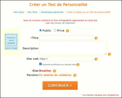 Depuis quand peut-on créer des tests de personnalité ?