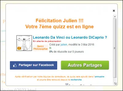 De quelle catégorie un quiz ne peut-il pas faire partie ?