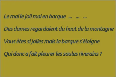Complétez le 1er vers et trouvez l'auteur !