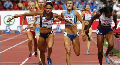 Au dernier relais féminin du 4x400 m à Zurich en 2004, avec 12 m de retard, quelle est cette championne française qui va arracher la victoire de ce relais ?