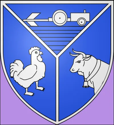 Rien qu'&agrave; voir le blason de ce village (489 hab.), on voit bien qu'entre le coq et le b�uf, on a deux poids ...