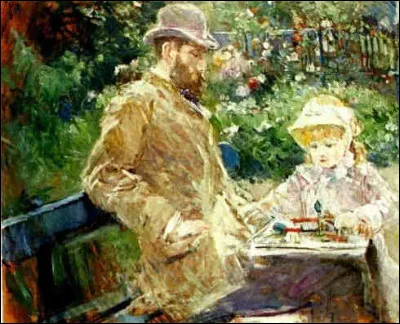Qui a peint Eugène Manet et sa fille dans leur jardin de Bougival ?