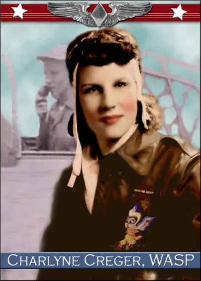Rosa Charlyne Creger (1918-2005) pilote du WASP pendant la 2e GM. Pilote de bombardiers lourds. Le WASP a été dissous en décembre 1944. Elle suit des études d'infirmière et devient chef d'un service d'anesthésie, mais elle a continué à piloter. Sur quel conflit ?