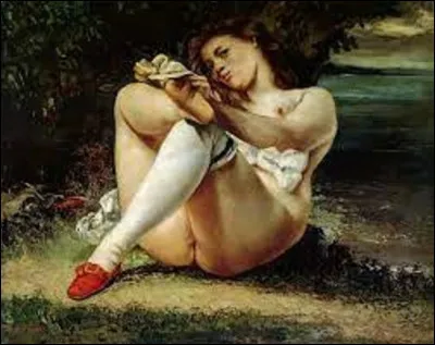 Réalisé en 1864, ce tableau intitulé ''La Femme aux bas blancs'' est l'&oelig;uvre d'un réaliste. De qui est cette huile sur toile ?