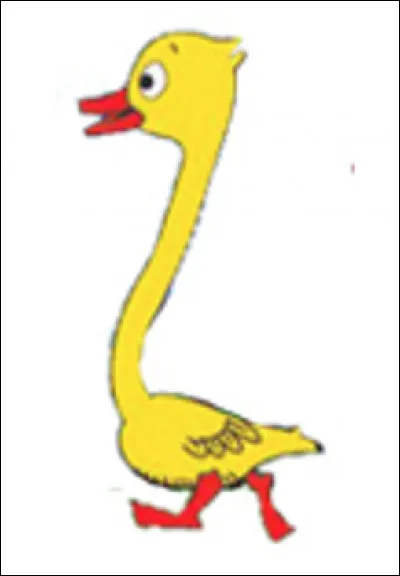 Qui est ce personnage, un canard domestique avec un grand cou et un pelage jaune, une création de Benjamin Rabier ?