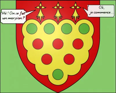 Il y a beaucoup de tourteaux &eacute;lus sur ce blason, et pourtant ...