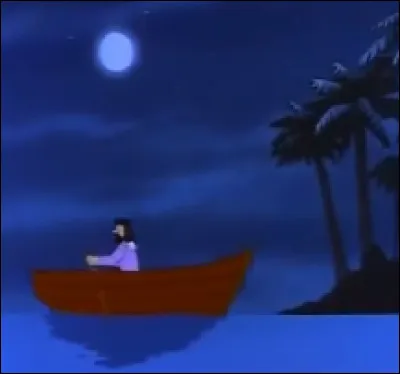 Que fait le descendant du capitaine Haddock, avant de s'enfuir à l'aide d'une barque  ?