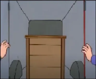 Tintin se fait enfermer dans cette boîte. Quelle est la couleur du camion des malfaiteurs ?