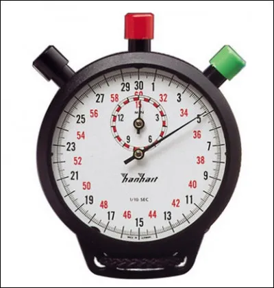 Un chronomètre mesure le temps entre deux évènements.