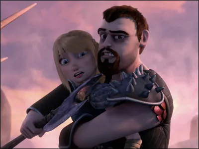 Dans l'épisode "L’Artillerie lourde,partie 2" Viggo demande à Harold de choisir : 
Soit il lui donne l'œil de dragon en échange de la vie d'Astrid, soit il garde l'œil de dragon, et voit Astrid mourir.