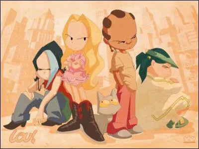 Comment s'appelle-t-elle ? (celle habillée en tenue de sport à droite)