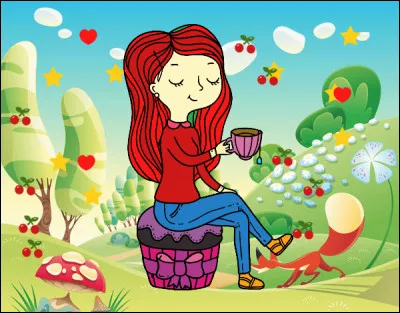 Jenny boit son th&eacute;...