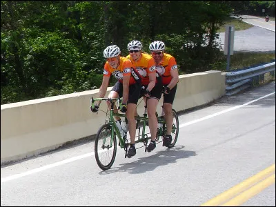 Ces trois cyclistes pédalent. Sur quel vélo sont-ils assis ?