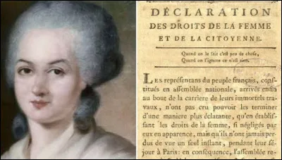 Quand Olympe de Gouges a-t-elle écrit la "Déclaration des droits de la femme et de la citoyenne" ?