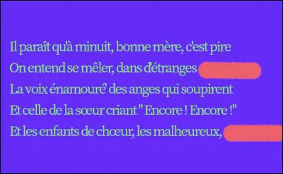 ...et l'on s'enfonce plus avant encore dans le fantasme... Mais toujours deux rimes &agrave; trouver !