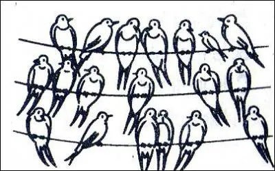 Il y avait 30 hirondelles sur les fils. Combien se sont envoles ?