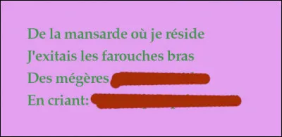 Le récitant se déchaîne ! Et 2 rimes de plus en perdition...