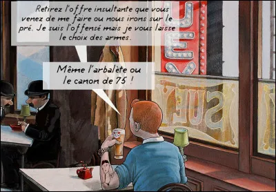 [Extrait d'une interview de Tintin, acteur]
- "Et Dieu, dans tout cela ?"
(Là, Tintin chancelle...)
- "Vous voulez dire : Jean Gabin ?"