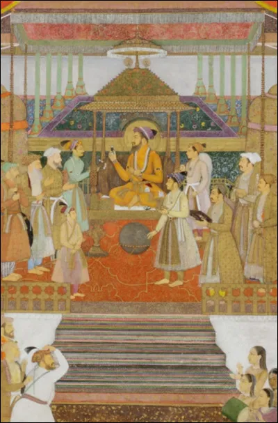 Quel est cet empereur assis sur le fameux trône de paon ?