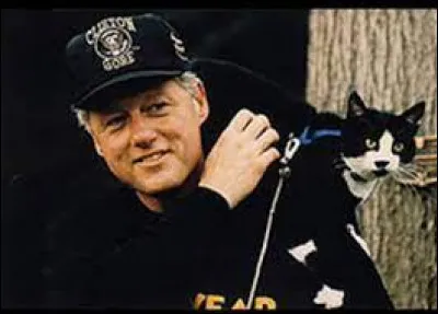 Quel était le nom du chat blanc et noir de la famille Clinton ?