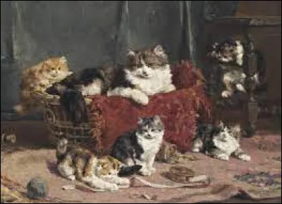 Qui a peint ce tableau représentant des chats intitulé "Récréation" ?