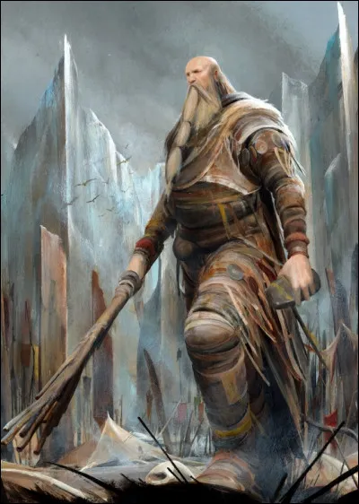 Complétez : 
"Jötna með hönd var þar járnstafur..."